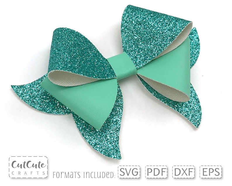 Double Mermaid Bow SVG PDF Felt Bow Pattern Leatherette Bow | Etsy