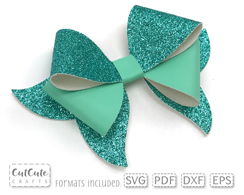 Double Mermaid Bow SVG PDF Felt Bow Pattern Leatherette Bow | Etsy