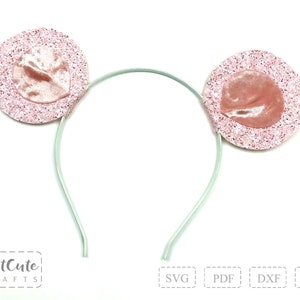 Mouse Ears Headband SVG Template for Cricut and Silhouette, Faux Leather Ears Svg, Halloween ...