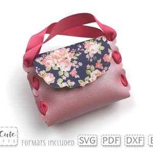 Girls Faux Leather Handbag SVG Template: No-Sew Bag Pattern (PDF)
