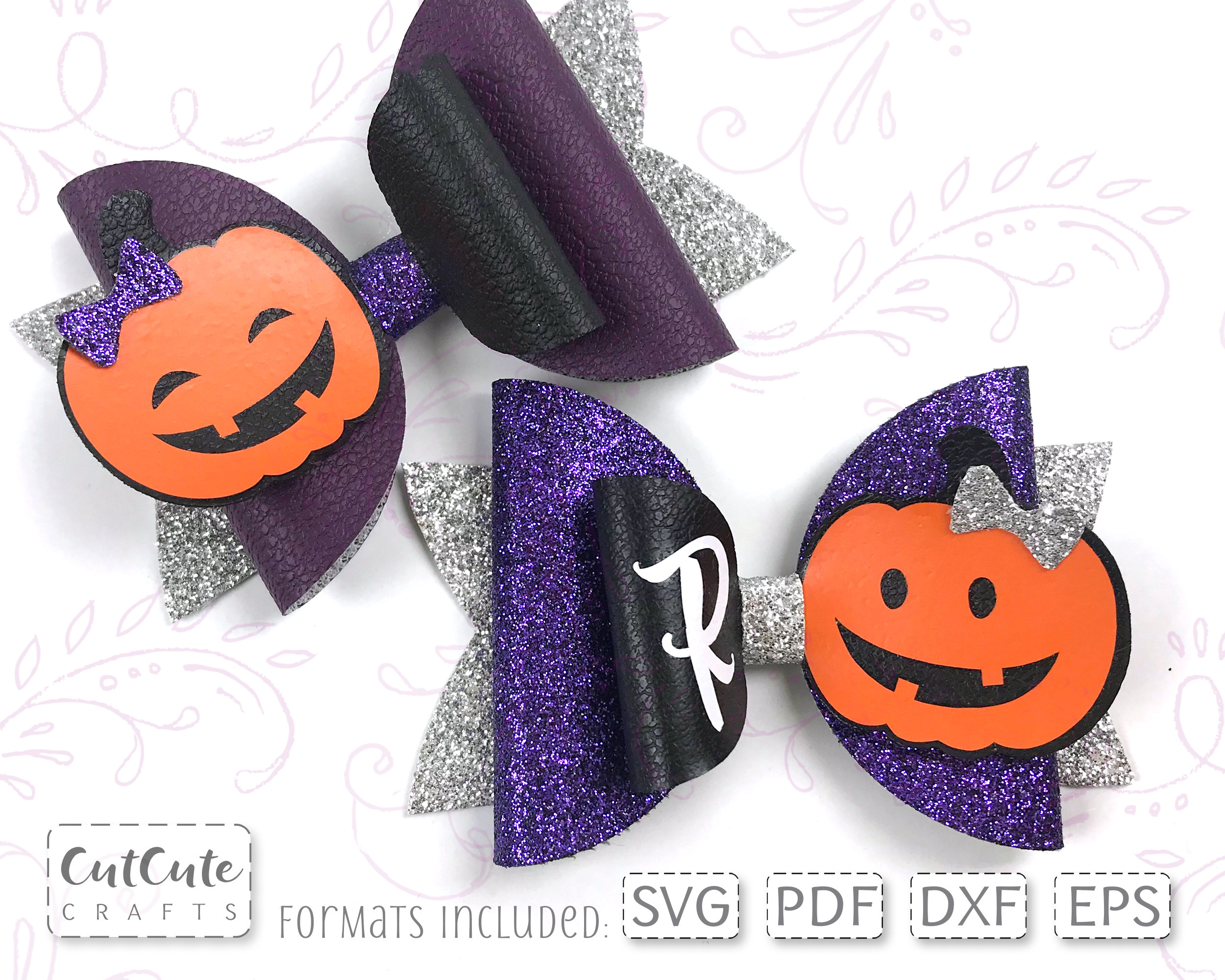 Pumpkin Bow SVG Cute Halloween SVG Hair Clip Bow SVG Faux | Etsy
