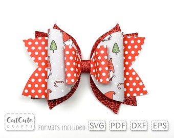 Plantilla SVG de lazo de pelo de piel sintética: Archivos de corte de lazo de 4 capas (PDF)