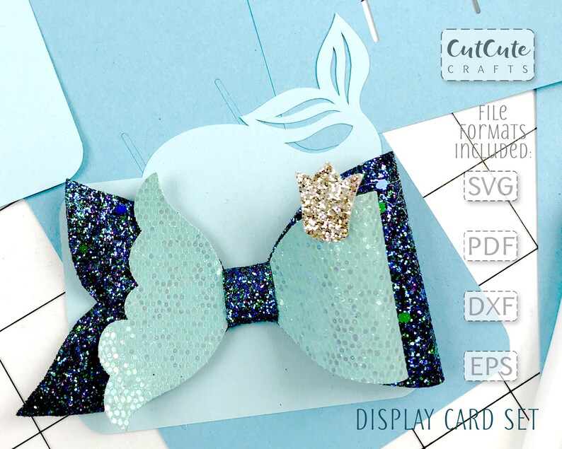 Download Mermaid Hairbow Display Card Template SVG Bow SVG Card ...