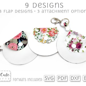 Mini Kreis Geldbörse SVG Vorlage Kunstleder Schlüsselbund und Snap Tab Mini Geldbörse geschnitten Datei für Cricut und Silhouette, Schlüsselanhänger Geldbörse