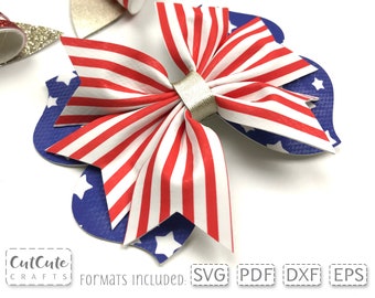 Independence Day-haarstrik SVG: sjabloon patriottische kunstleerstrik (pdf)