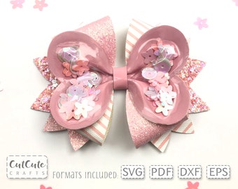 Lazo Shaker con forma de corazón (SVG): Plantilla de lazo de piel sintética para el cabello (patrón PDF)