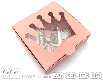 Crown Window Box SVG: Hair Bow Display Template (Digital Download)