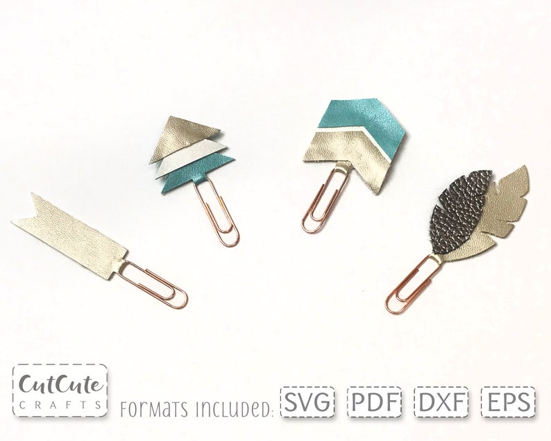 Boho Planner Paper Clip Charms SVG Templates for Cricut and Etsy