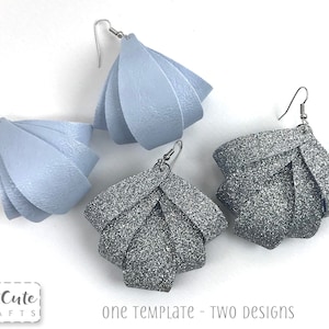 Dangle Leather Earring SVG, faux leather svg earrings templates