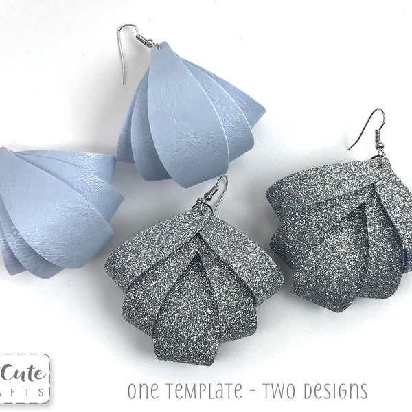 Dangle Leather Earring SVG Template: Bell Earrings Cut File