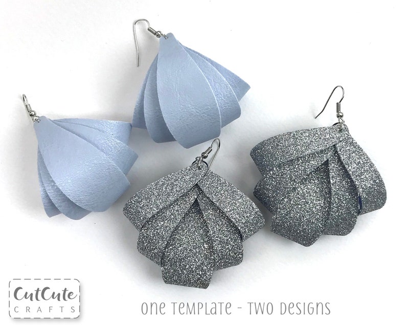 Dangle Leather Earring SVG, faux leather svg earrings templates