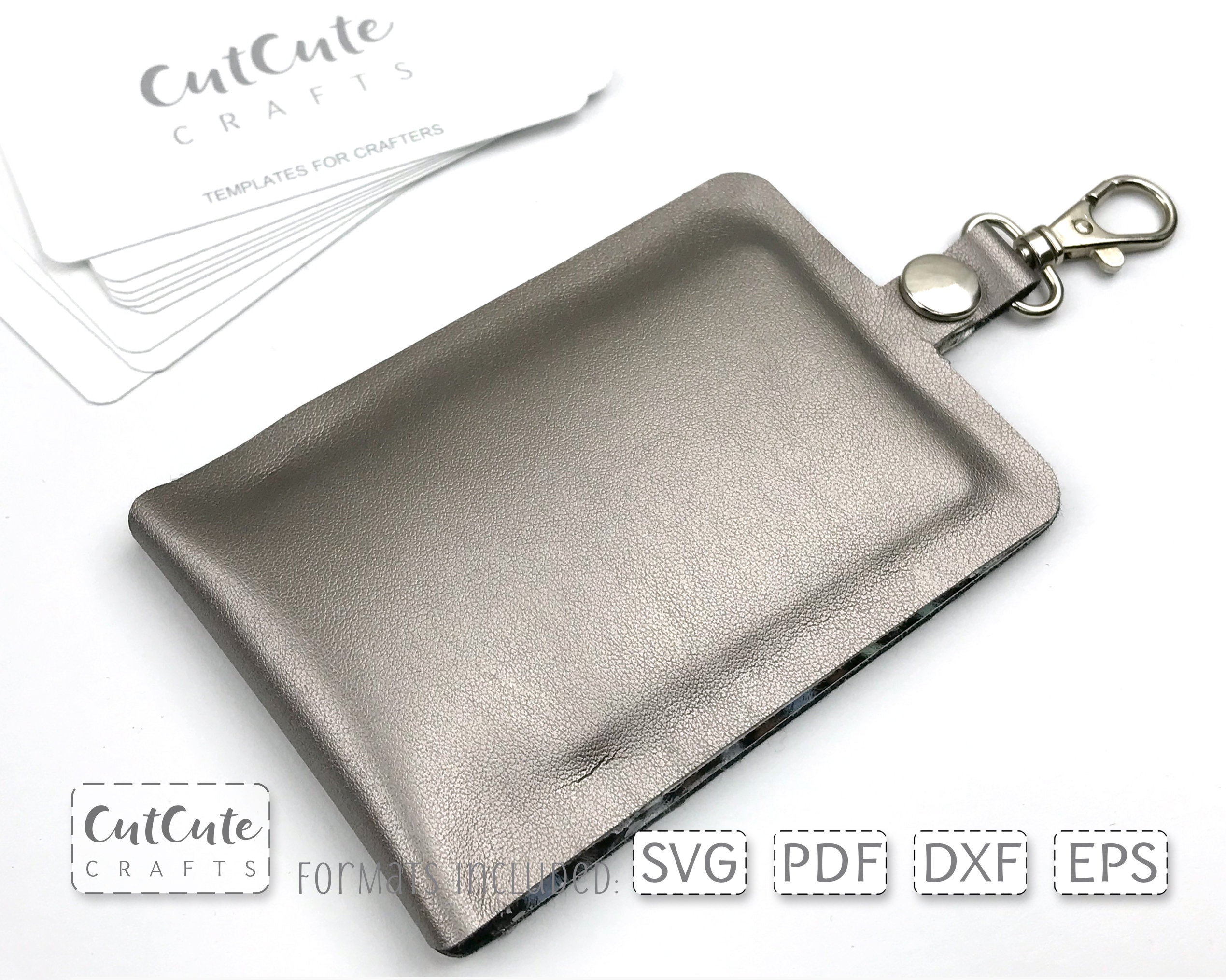 Business Card Holder SVG Template Faux Leather Keyring Mini Etsy