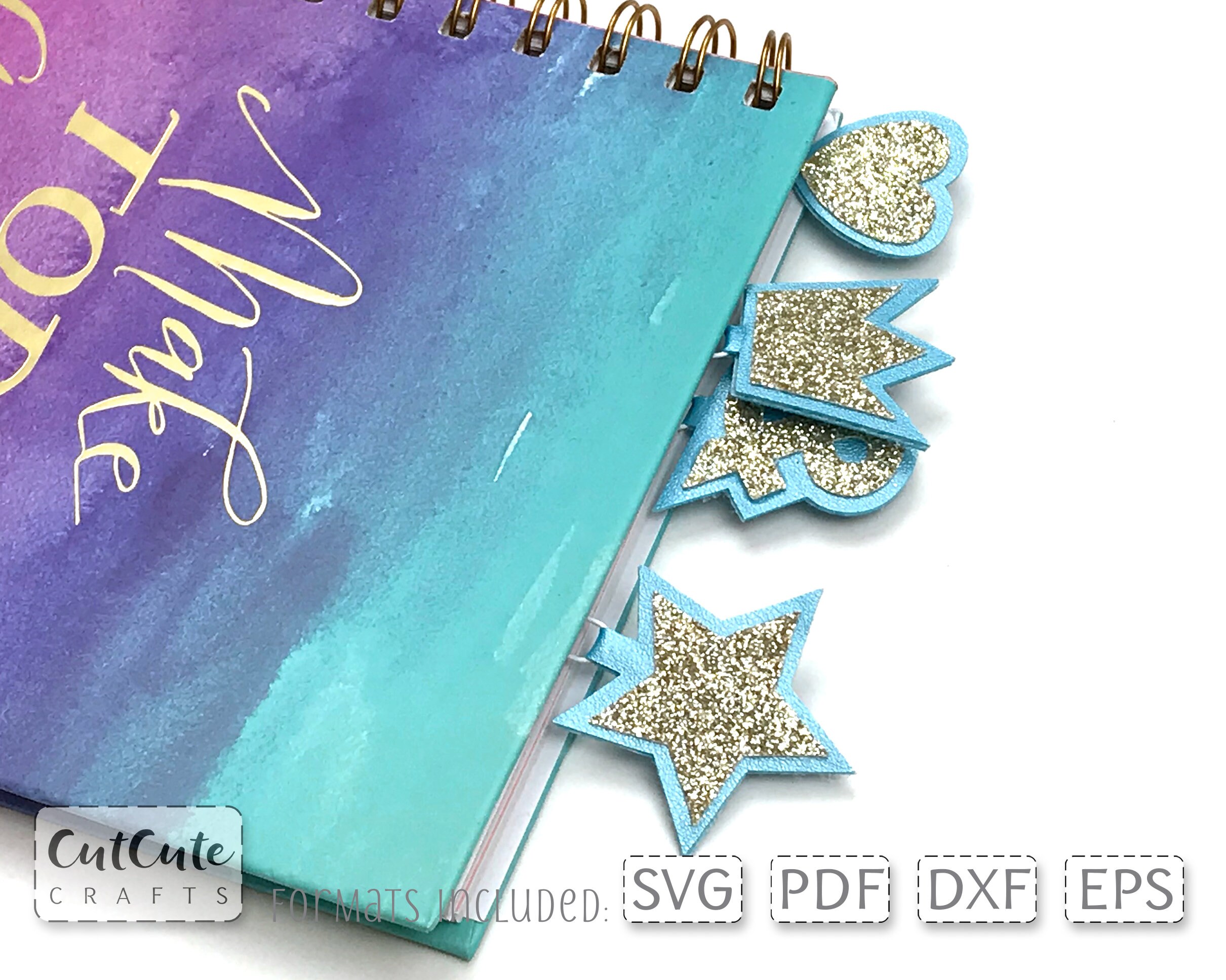 Glam Paper Clip Charms SVG Templates for Cricut and Etsy