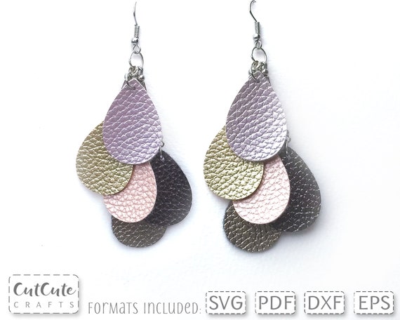 Layered faux 2024 leather earrings