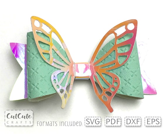 Buy Butterfly Hair Bow SVG Faux Leather Project to Make a Bow SVG Online in  India - Etsy