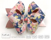 Double Loopy Bow Template: Faux Leather Bow SVG, PDF Pattern