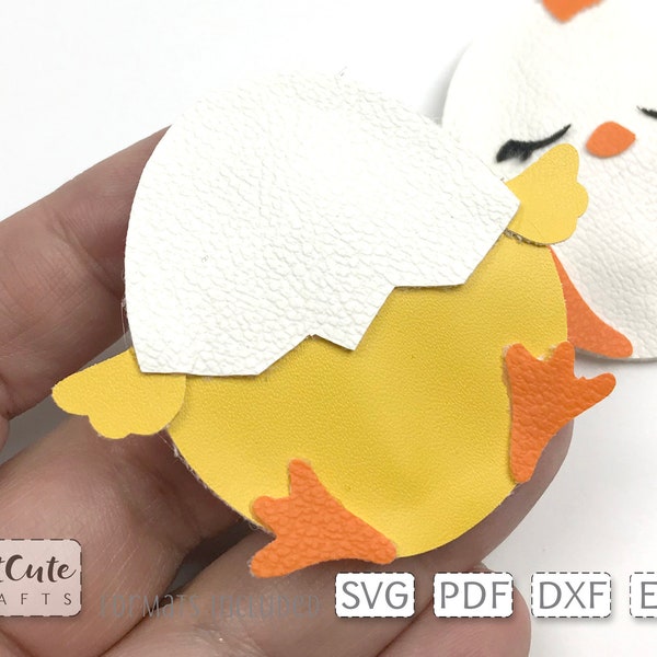 Easter Chick Snap Clip SVG, Cute Chick Clip Cover SVG, Hair Clip Cover, Snapclip Cover SVG, Faux Leather Template for Cricut and Silhouette
