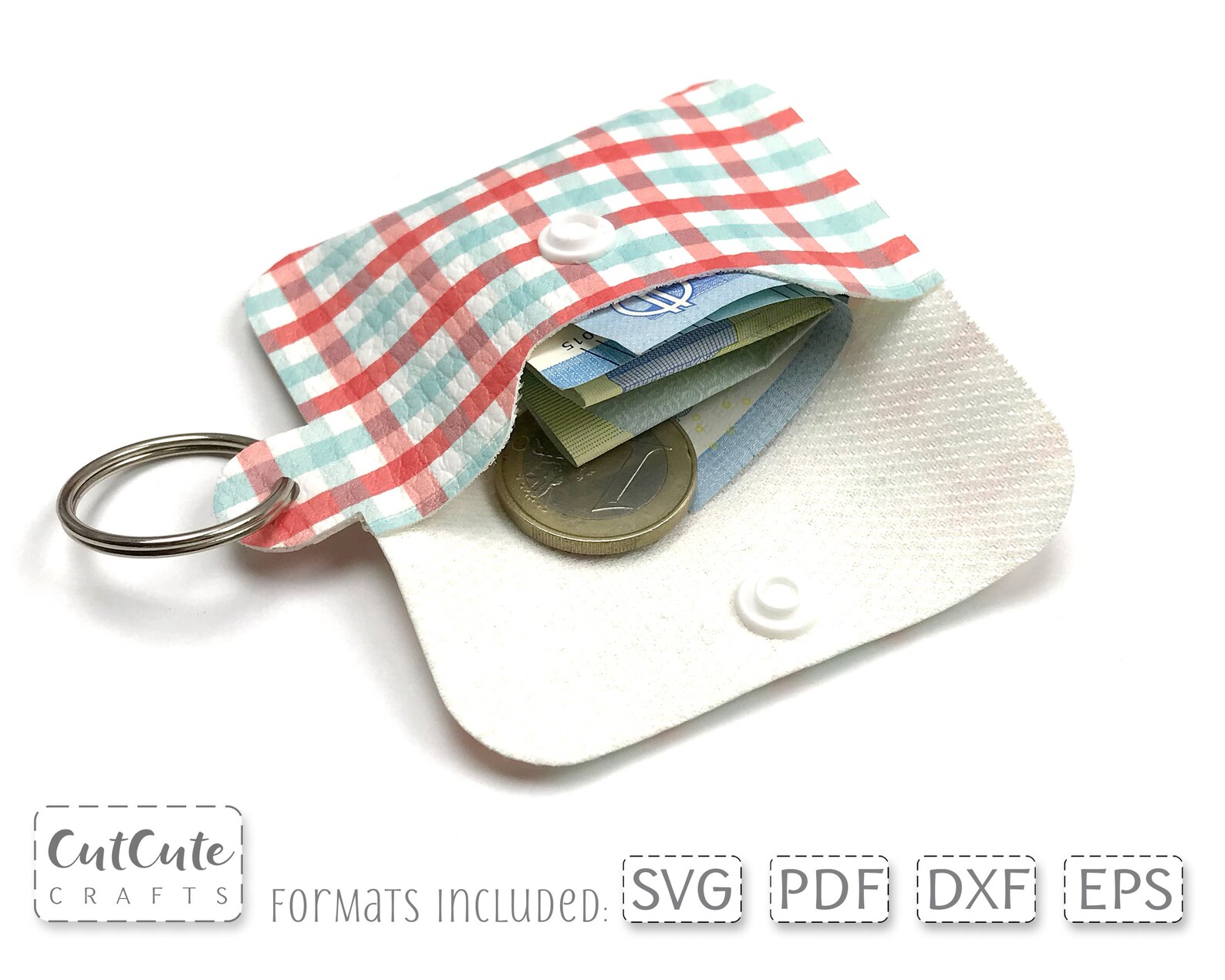 Plaid Mini Coin Pouch SVG Template Faux Leather Key Fob Coin - Etsy