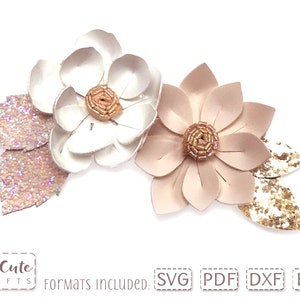 Blume Haarspange SVG, geschichtete Blume Kunstleder Vorlage, Anstecknadel Brosche für Cricut, PDF Filz Blume Muster, SVG geschnitten Datei