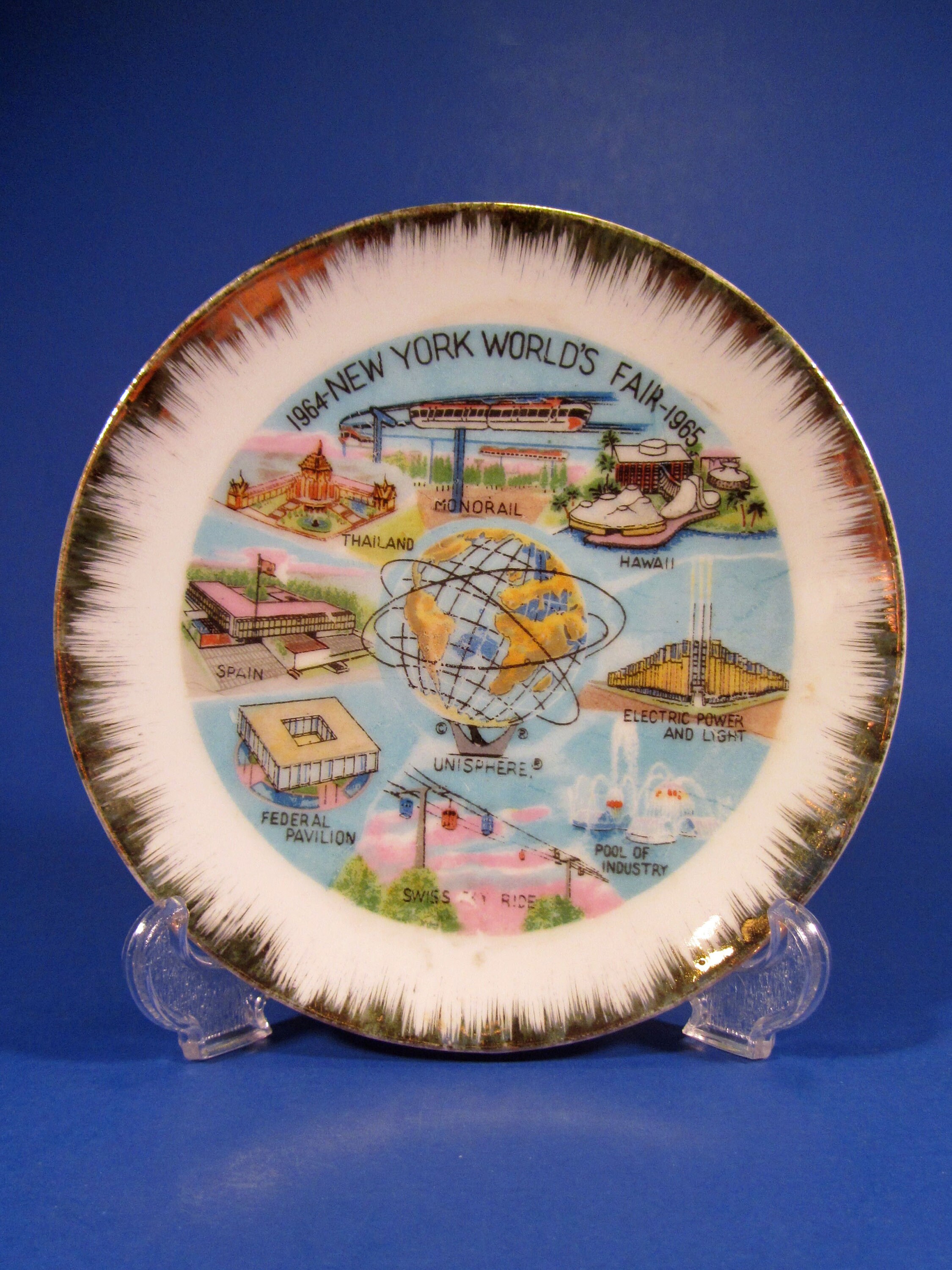 1964-1965 New York World's Fair Porcelain Plate - Unisphere by US