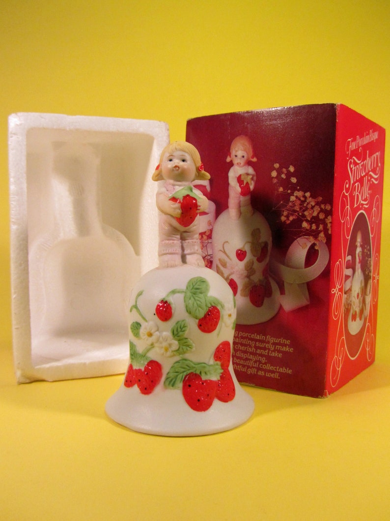 1983 Strawberry Belle Fine Porcelain Bisque Bell Etsy