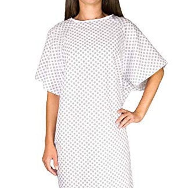 Hospital Gown Back Tie - Blue or White - 3 Pack (White)