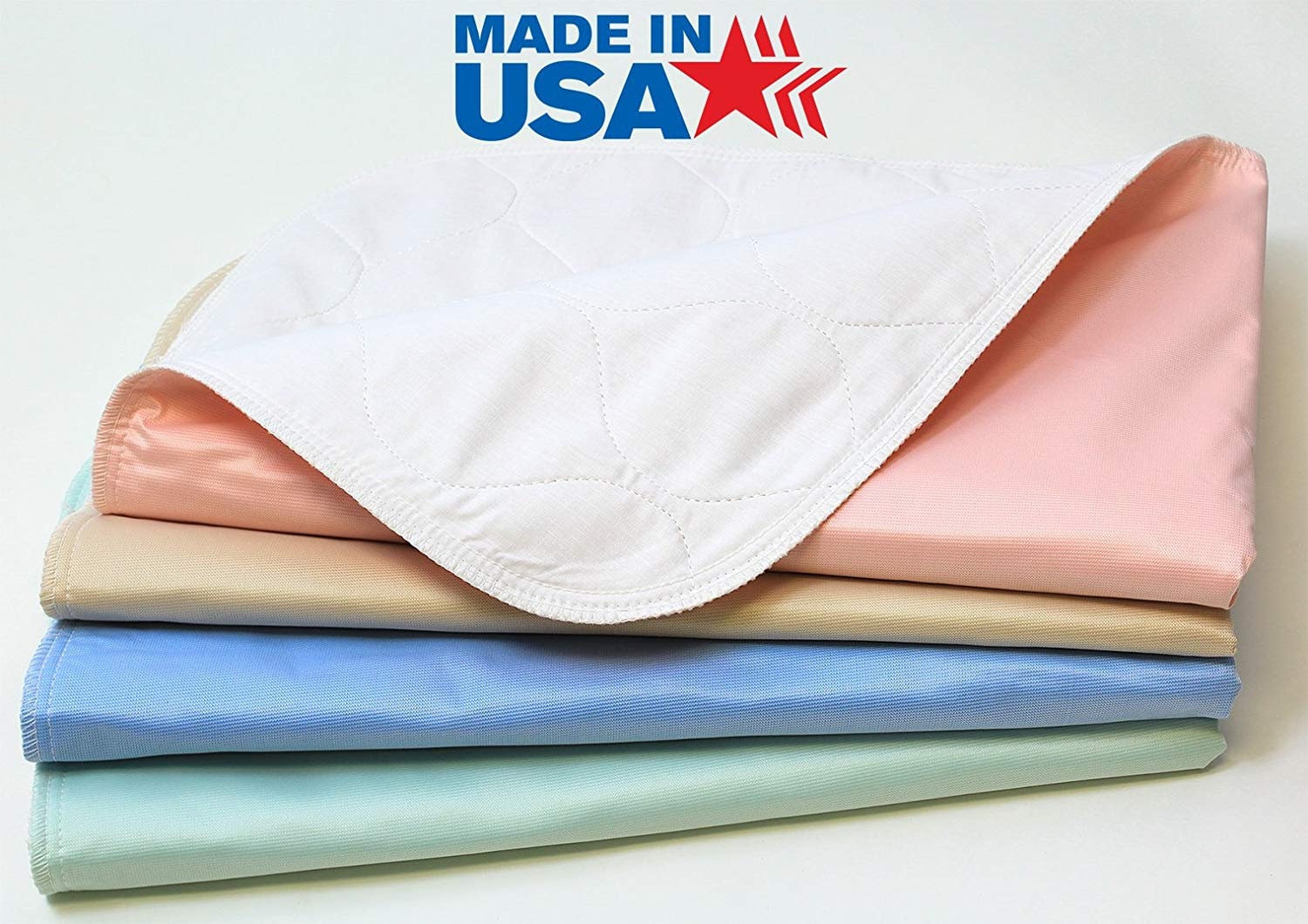 Washable Bed Pads/reusable Incontinence Underpads 30x36-4 Pack Blue, Green,  Tan and Pink Ideal for Children and Adults 