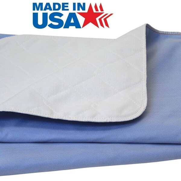 100% Cotton Big Size Washable Bed Pad/XXL Incontinence Underpad - 36 X 72 - Mattress Protector - Blue