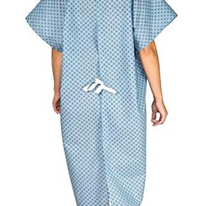 3 Pack Blue Hospital Gown with Back Tie/Hospital Patient Gown with Ties One Size Fits All image 2