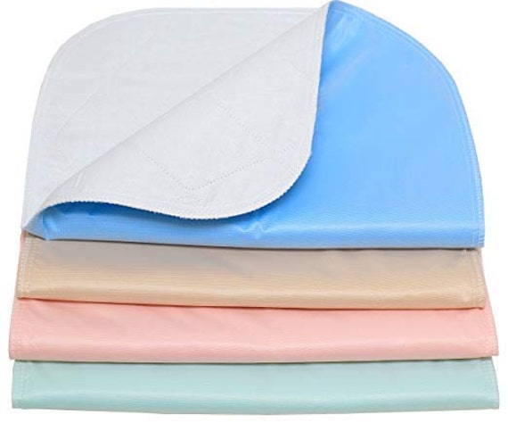 4 Pack Washable Bed Pads/Reusable Incontinence Underpads 18x24