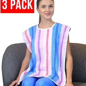 Long Length Adult Bibs - 3 Pack - Large Clothing Protectors