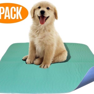 2 Pack - Premium Waterproof Reusable/Quilted Washable Large Dog/Puppy Training Travel Pee Pads - Size 34 x 36
