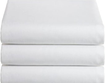 3 Pack - Classic Flat Hospital Bed Sheets, Twin Size Flat Sheets