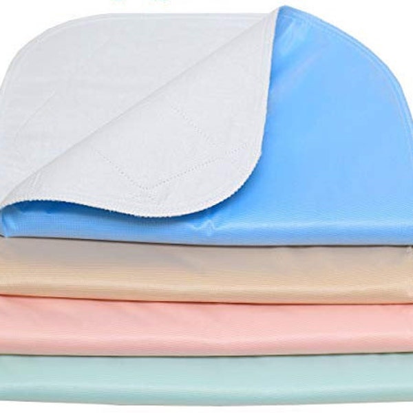 4 Pack 100% Cotton Top- 34 x 36 Reusable Incontinence Underpad - Heavy Weight Soaker/ Washable Incontinence Bed Pad