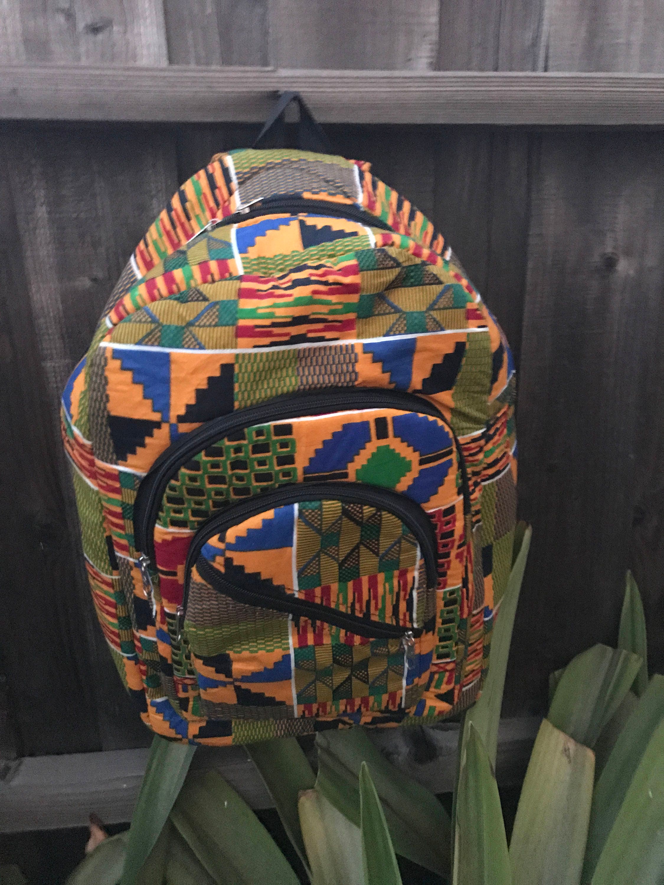 Vibrant Kente Cloth Small Backpack Handmade in Ghana Kente Ghana Backpack - Etsy main image 4