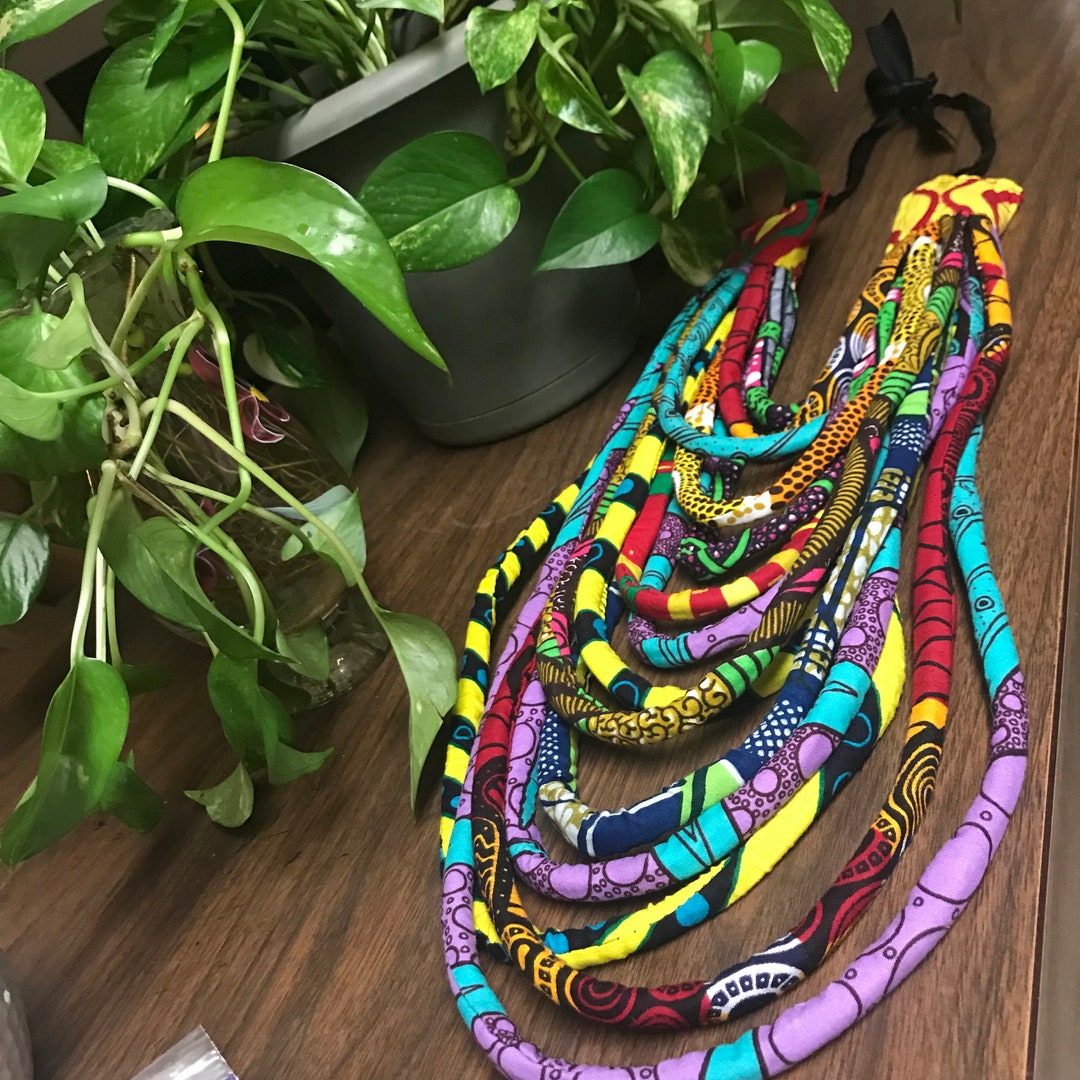 Assorted Bright Ankara Rope Necklaces Etsy