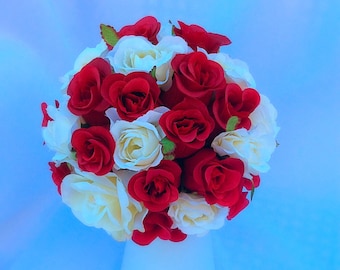 red bridal bouquet etsy