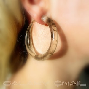 Aros de resina para piercings, color negro ahumado transparente, joyería de imitación.