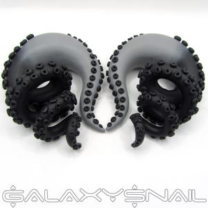 Gothic Tentacle Gauges: Handmade Polymer Clay Octopus Plugs 1 Inch