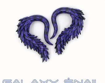 The Kagune, Ursula Dragon Purple and Black Gauges, earrings, plugs/ fake gauges 8g, 6g , 2g, 0g, 00g, 3/8", 1/2", 9/16", 5/8", 3/4",7/8", 1"