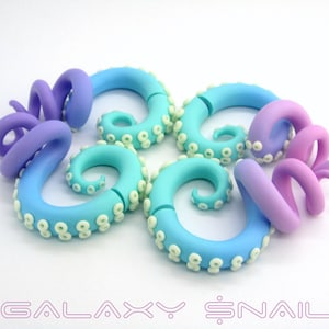 The Pastel Goth Tentacle Gauges / earrings / plugs/ fake gauges 8g, 6g , 2g, 0g, 00g, 3/8", 1/2", 9/16", 5/8", 3/4",7/8", 1"