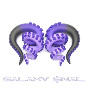 The Dark Goth Tentacle Gauges, earrings, plugs, fake gauges 8g, 6g , 2g, 0g, 00g, 3/8&quot;, 1/2&quot;, 9/16&quot;, 5/8&quot;, 3/4&quot;,7/8&quot;, 1&quot;