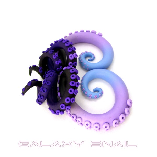 The Pastel Goth Tentacle Gauges / earrings / plugs/ fake gauges 8g, 6g , 2g, 0g, 00g, 3/8", 1/2", 9/16", 5/8", 3/4",7/8", 1"