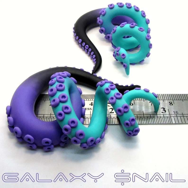The Pastel Goth Tentacle Gauges / Earrings / Plugs/ Fake Etsy
