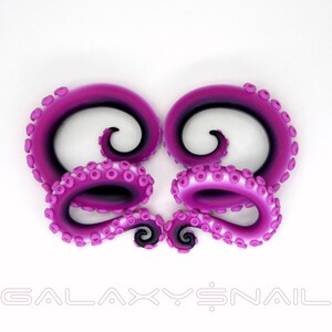 The Ursula Pastel Tentacle Gauges, earrings, plugs, fake gauges 8g, 6g , 2g, 0g, 00g, 3/8&quot;, 1/2&quot;, 9/16&quot;, 5/8&quot;, 3/4&quot;,7/8&quot;, 1&quot;