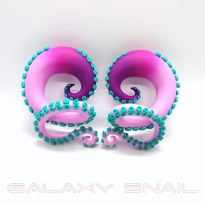 The Pastel Goth Tentacle Gauges / earrings / plugs/ fake gauges 6g , 2g, 0g, 00g, 3/8&quot;, 1/2&quot;, 9/16&quot;, 5/8&quot;, 3/4&quot;,7/8&quot;, 1&quot;