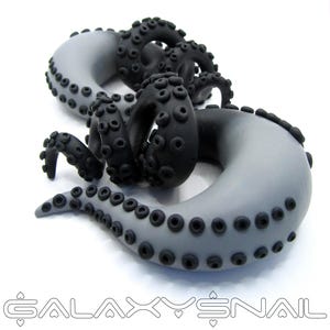 Gothic Black Grey Tentakelmätare 1 tum 25 mm Octopuspluggar
