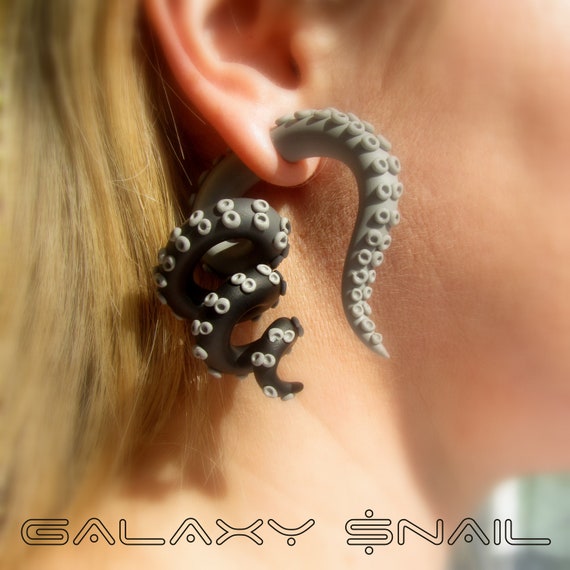 The Dark  Pastel Goth Tentacle Gauges, earrings, plugs, fake gauges 8g, 6g , 2g, 0g, 00g, 3/8&quot;, 1/2&quot;, 9/16&quot;, 5/8&quot;, 3/4&quot;,7/8&quot;, 1&quot;