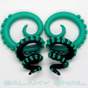 The Dark turquoise Pastel Goth Tentacle Gauges, earrings, plugs, fake gauges 8g, 6g , 2g, 0g, 00g, 3/8", 1/2", 9/16", 5/8", 3/4",7/8", 1"