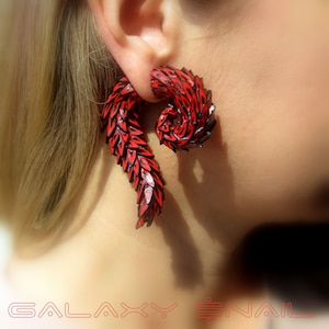 The Kagune, Dragon  Black and Red Gauges / earrings / plugs/ fake gauges 8g, 6g , 2g, 0g, 00g, 3/8", 1/2", 9/16", 5/8", 3/4",7/8", 1"